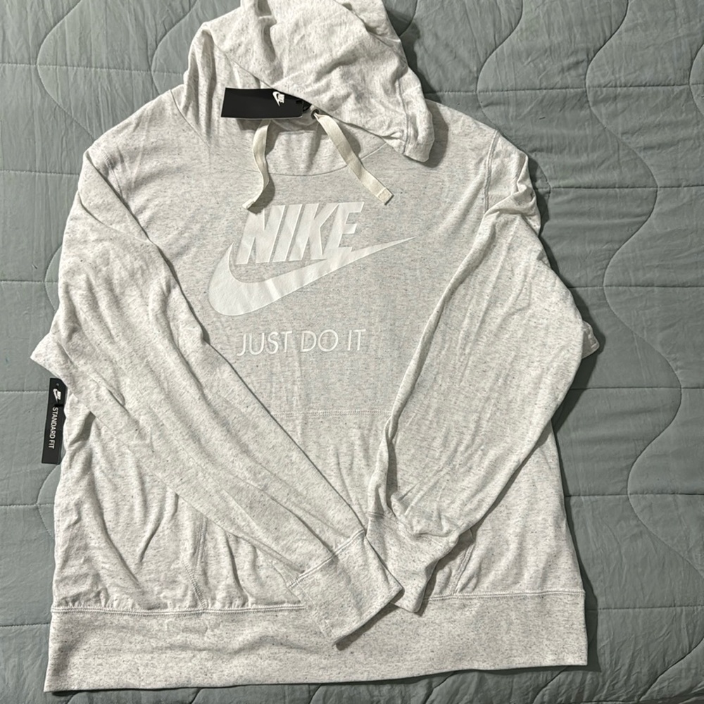 Nike women’s 1x hooded shirt lightweight grey
